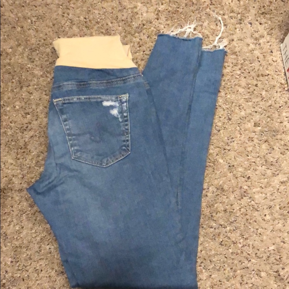 AG Distresses Maternity Jeans